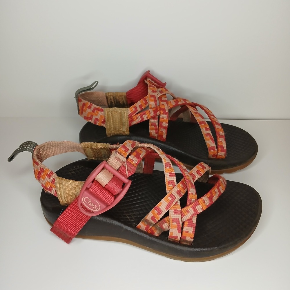 Chaco little Kid Size 11 ZX/1 EcoTread Sandals non marking buckle orange tan